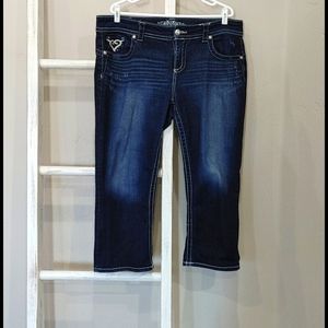 Dark wash jean Capris